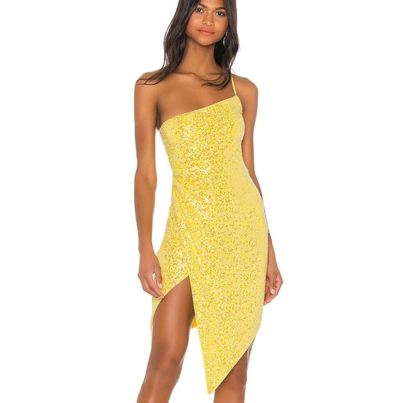 yellow sequin midi dress Retrofete Vicky Yellow Sequin Lace Midi Dress by Retrofete